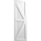 Ekena Millwork True Fit PVC Two Equal Panel Farmhouse Fixed Mount Shutters w/ Z-Bar, White , 12W x 45H, PR TFP102FH12X045WH - alternate 3